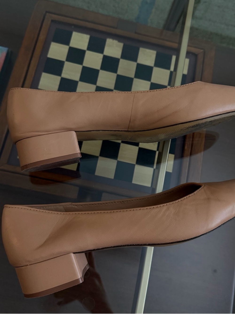 Everlane Nude Tan Low Block Heel Pumps - Picture 7 of 8